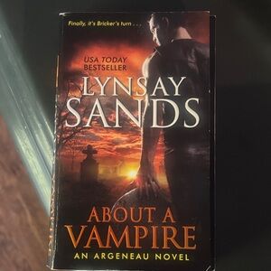 Lynsay Sands "About a Vampire" Paperback Novel - Orange & Black Cover